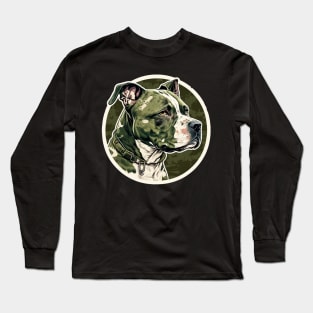 Staffordshire Bull Terrier Camouflage Motif Long Sleeve T-Shirt